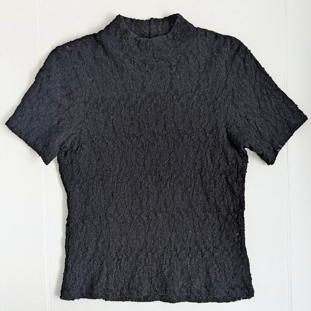 Vintage Lace Sheer Short Sleeve Top